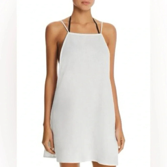 Linen White Halter Dress - Picture 1 of 7